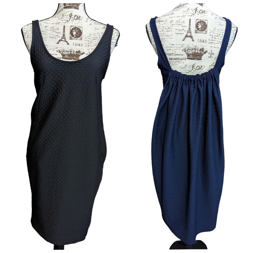 Maeve Anthropologie *Sz Med* Navy/Black Sleeveless Dress w/Pockets Two Tone